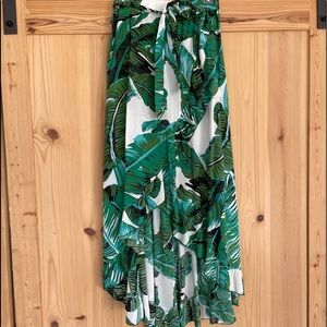 Tropical hi/lo skirt ~ swim skirt coverup